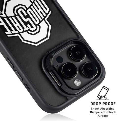 Ohio State University OSU Black iPhone 15 Pro Kickstand Case